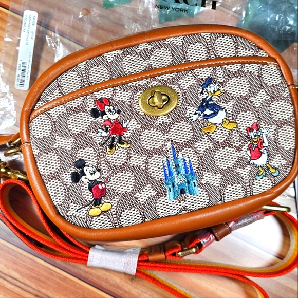 Coach Bag In Signature Textile Jacquard With Mickey Mouse & Friends Disney X NWT - Picture 12 of 14